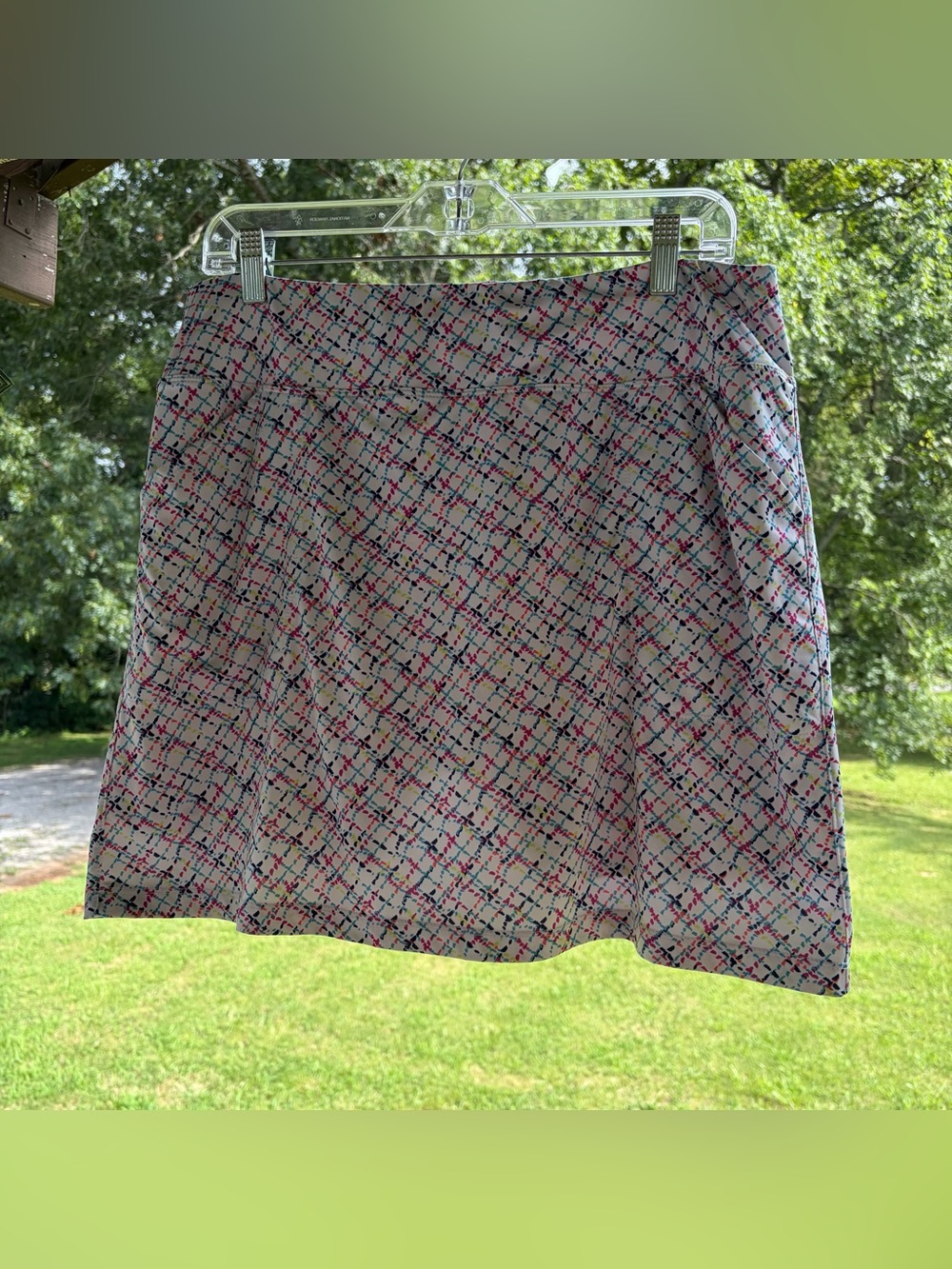 Kate Lord abstract multi colored skort Sz L golf tennis pickleball